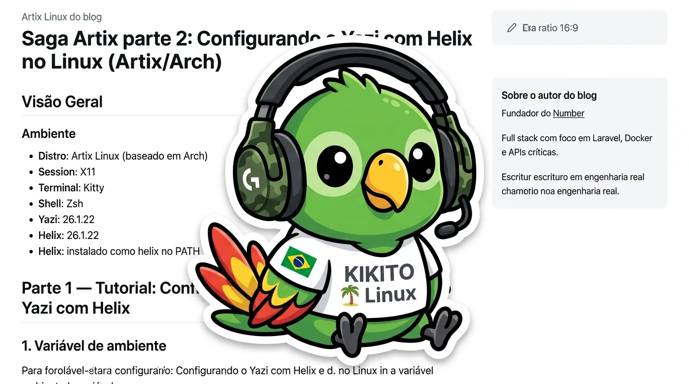 Saga Artix parte 2: Configurando o Yazi com Helix no Linux (Artix/Arch)